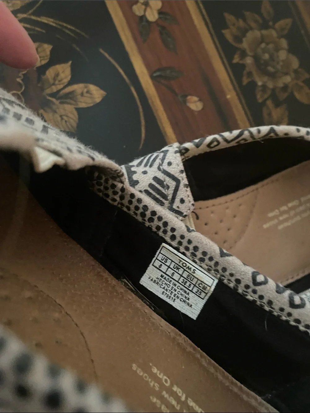 TOMS Aztec Slip-On Loafers in Black & Cream